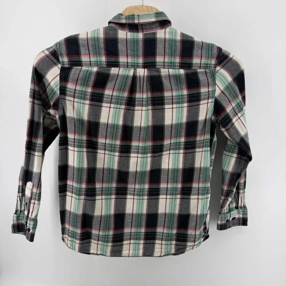 The North Face Mens Plaid Flannel Shirt Mint Green Black Long‎ Sleeve Medium